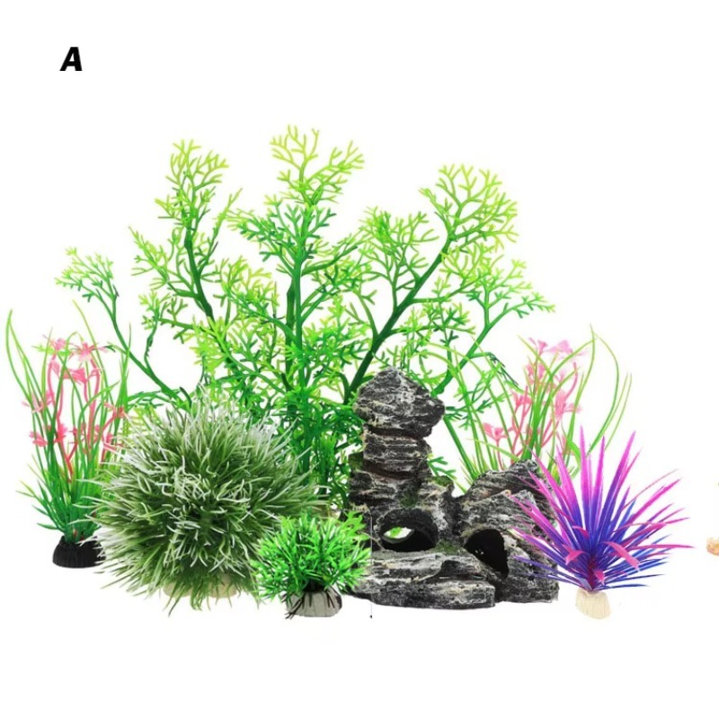 Planted Aquarium With Rocks - 10개입 인기 신상품 플라스틱 시뮬레이션 수족관