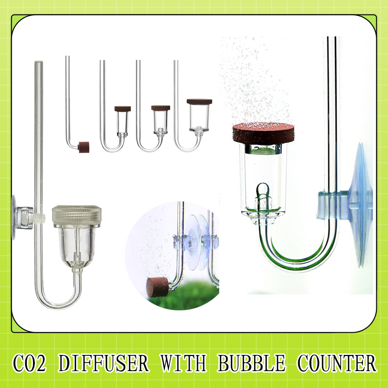 Aquarium Plant No Co2 - 미니 이산화탄소 디퓨저 버블 카운터 포함,