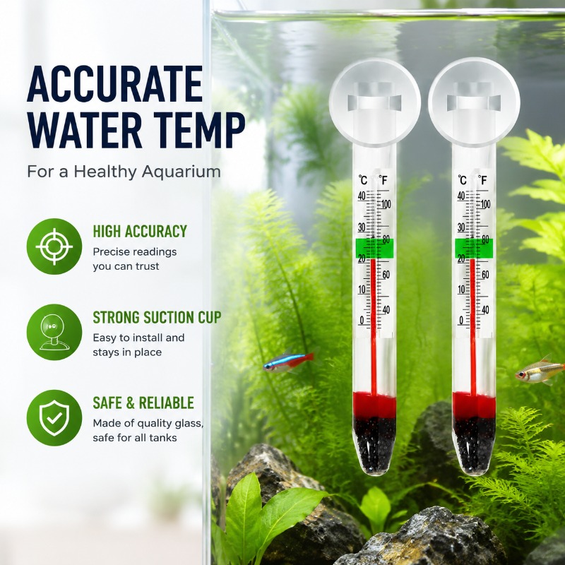흡착컵이 있는 수족관 유리 온도계, 어항, 거북이 수조 - Planted Aquarium Water Temperature 리뷰 및 가격