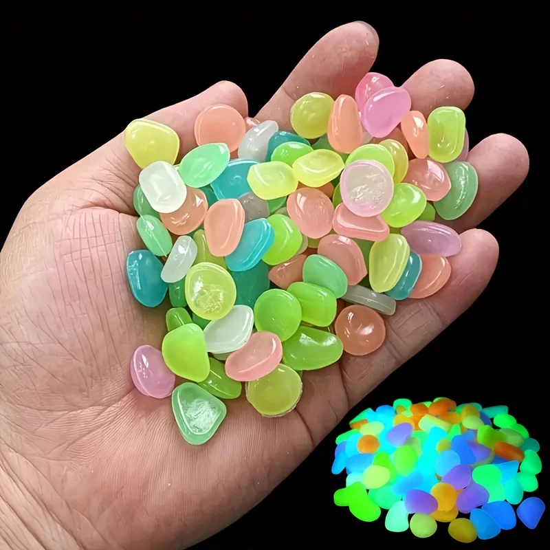 50-200pcs 어둠 속에서 빛나는 조약돌 빛나는 미 - Aquarium Planting 리뷰 및 가격
