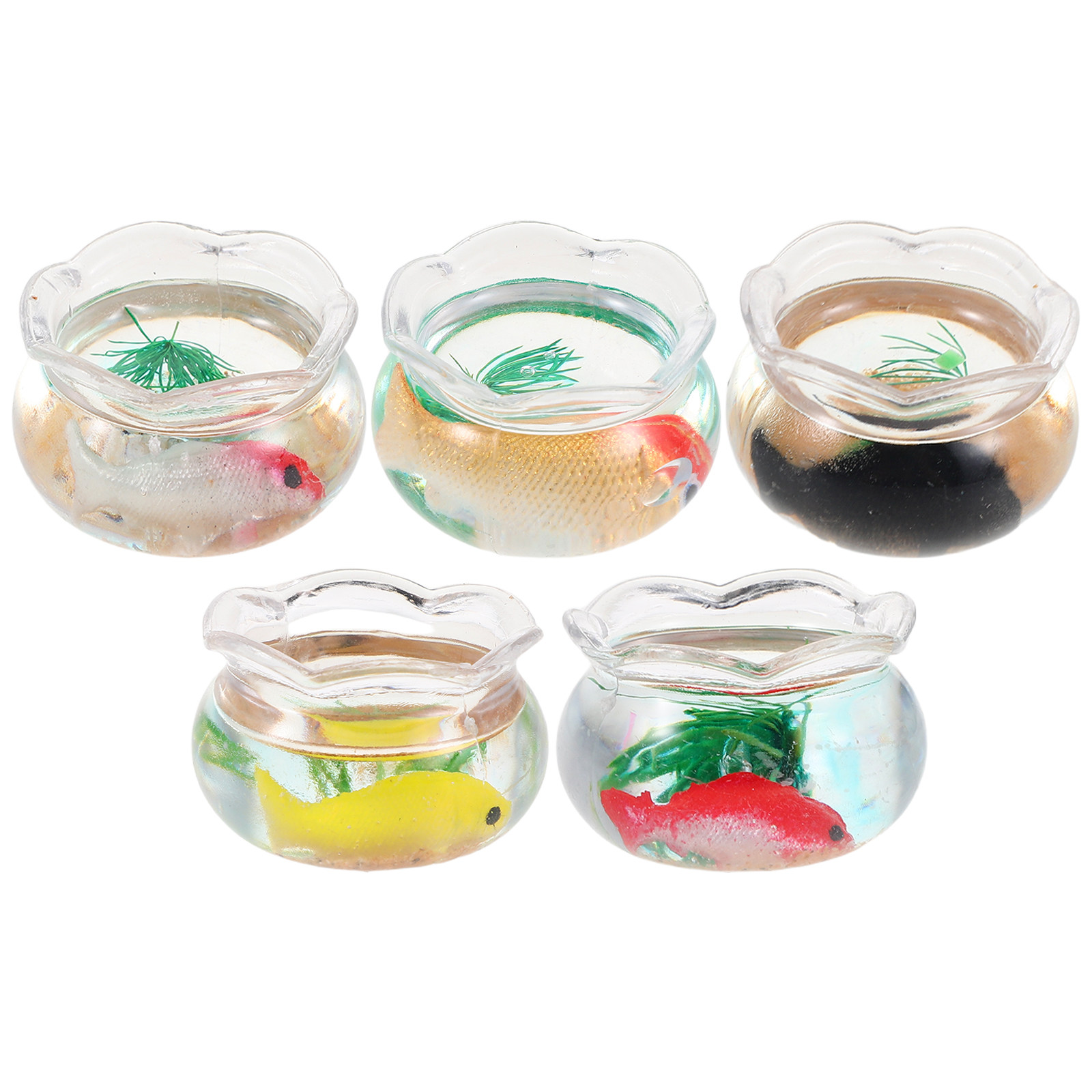 5개 미니 어항, 작은 원형 금붕어 수족관, 사실적인  - Aquarium Planting 리뷰 및 가격